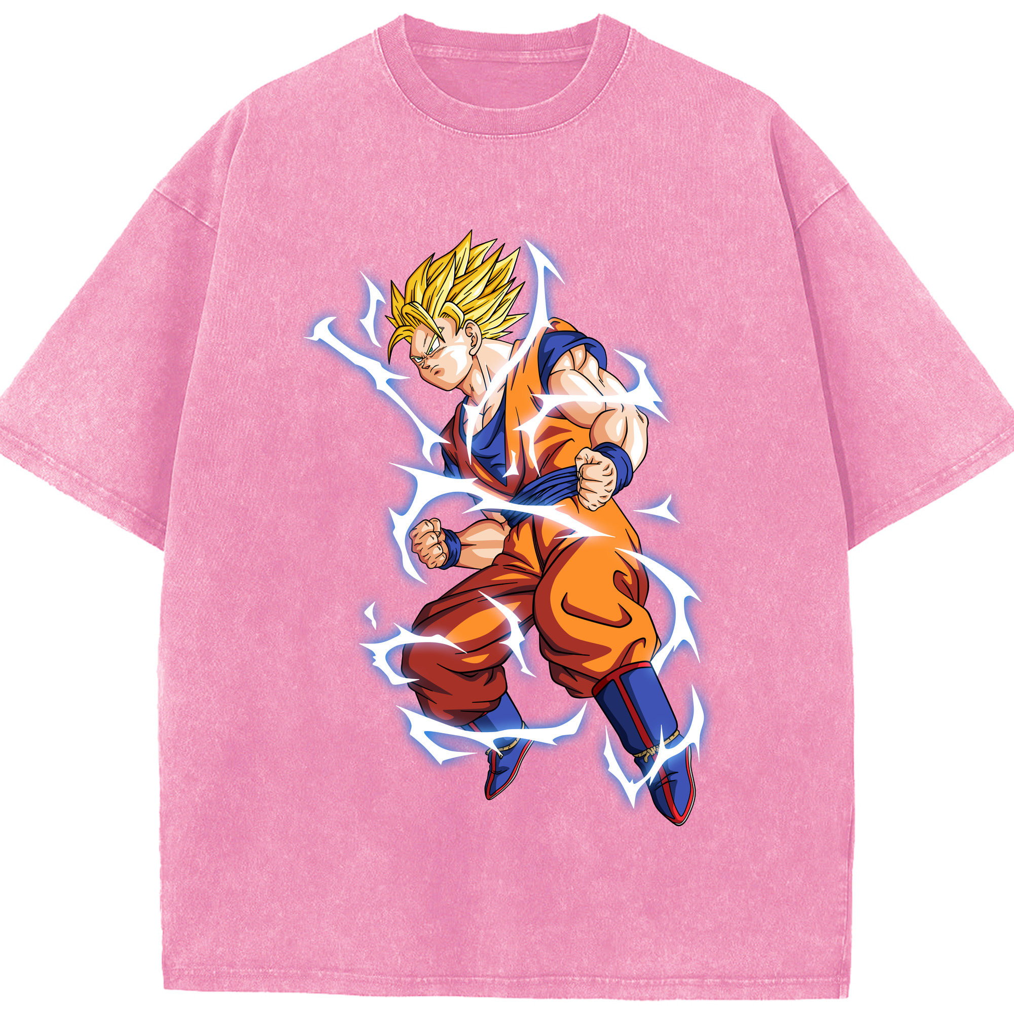 （画像用） ドラゴンボール 孫悟空（そん ごくう）Son Goku カカロット DRAGON BALL Kakarotto 綿100% ヴィンテージ風 半袖Tシャツ（フロントプリント）
